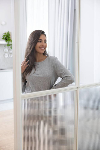 Piżama damska Vesper Sensis - szary-śmietankowy