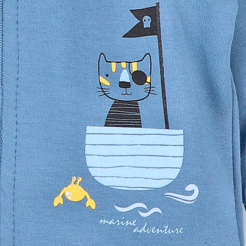 Bluza dresowa z kapturem z bawełny organicznej Piraci Nini niebieski 