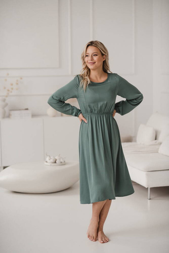 Sukienka ciążowa i do karmienia Lovely Dress Midi Milk&Love miętowy