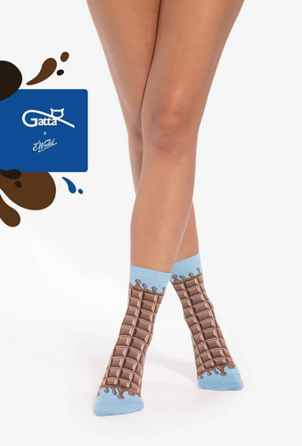 Skarpety unisex U04.WED Wedel Gatta - milky choco 02/13E