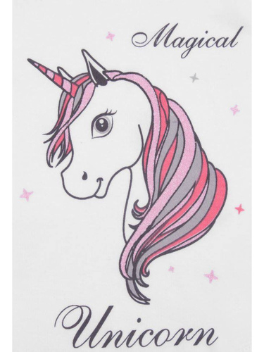 "Unicorn" Body z krótkim rękawem Terjan - biały