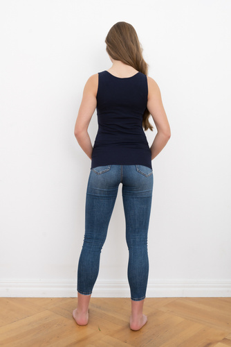 Ibiza Koszula Damska szerokie ramiączka Italian Fashion- granat 