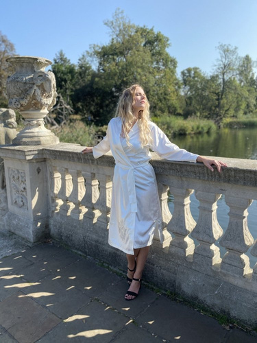 798 Classic szlafrok damski Forex - perłowy