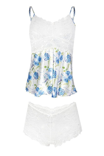  Komplet piżama damska Flowers DKaren - DK-KA granatowy