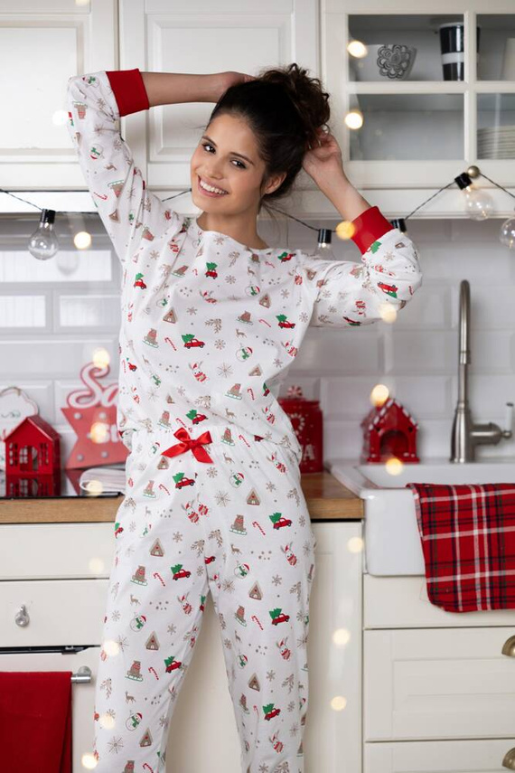 Piżama damska Samantha Sensis - ecru