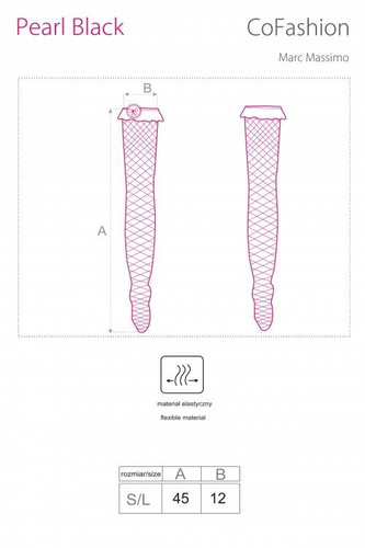 Pończochy samonośne Pearl Black CF 17277 CoFashion Marc Massimo 