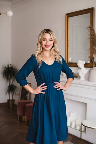 Sukienka ciążowa i do karmienia Lovely Dress Midi Milk&Love poseidon