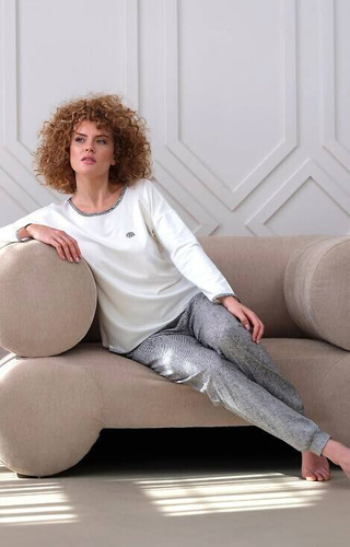 Piżama damska 411 Bella Cana - ecru