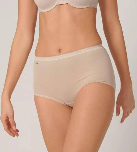 Figi Damskie Basic + Maxi Sloggi- beżowy