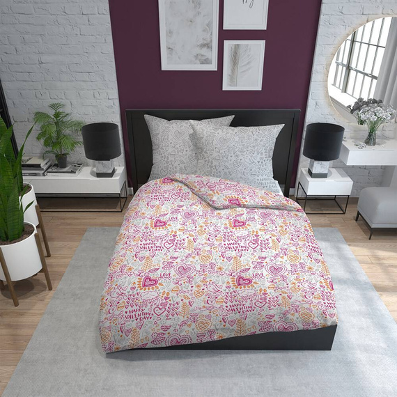 Pościel bawełniana 2385 A Holland Love Happy Valentines Day Detexpol różowy