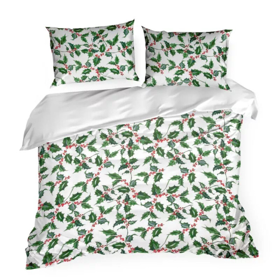 Pościel świąteczna liście z mikrowłókna Eurofirany