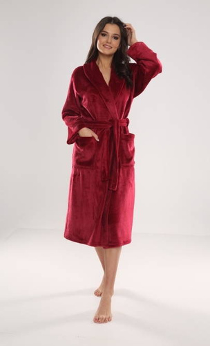 Długi Szlafrok damski 628 Abigail Forex - bordo