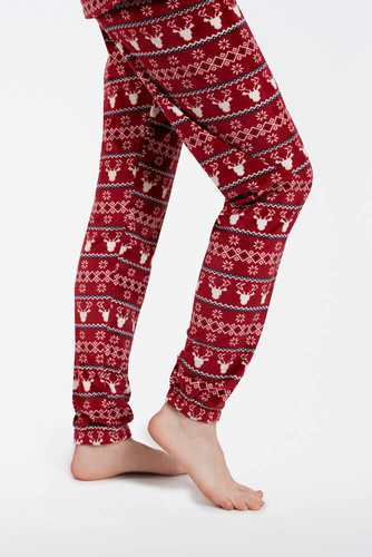 Polarowy Komplet Damski Islandia Italian Fashion - druk bordowy 