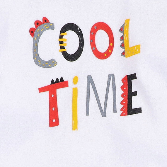 Body z bawełny organicznej Alfabet Nini biały