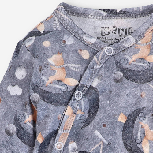 Body kopertowe z bawełny organicznej Space Tour Nini druk