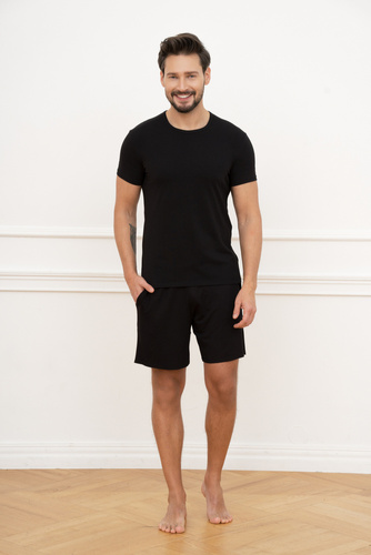 Koszulka męska, krótki rękaw Ikar Italian Fashion - czarny 