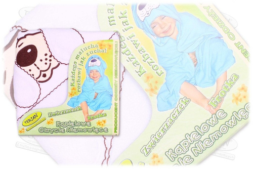 Niemowlęce okrycie kąpielowe "Piesek" Terjan - szary