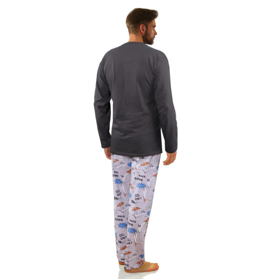 Bawełniana piżama męska z długim rękawem 2660/09 Sesto Senso - grafit