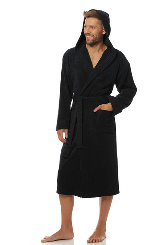 2104 Szlafrok Męski Frotte L&L - antracyt