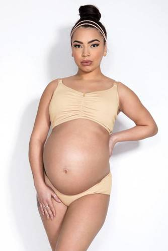 Biustonosz ciążowy i do karmienia Mama bra soft beżowy