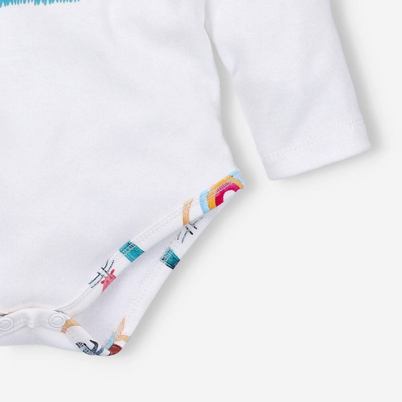 Body z bawełny organicznej Kolorowy Las Nini ecru