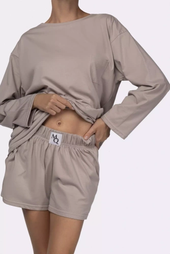 Piżama damska Joy longsleeve Mona beige 