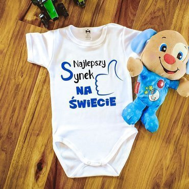 "Najlepszy SYNEK na świecie" body krótki rękaw Moocha biały