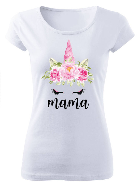 Koszulka damska "JEDNOROŻEC mama"  Moocha biały 