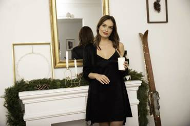 Szlafrok damski Anette Babella - czarny