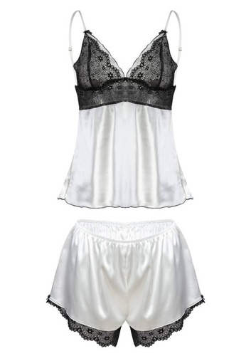 Piżama Damska Satynowa Ola DKaren - ecru