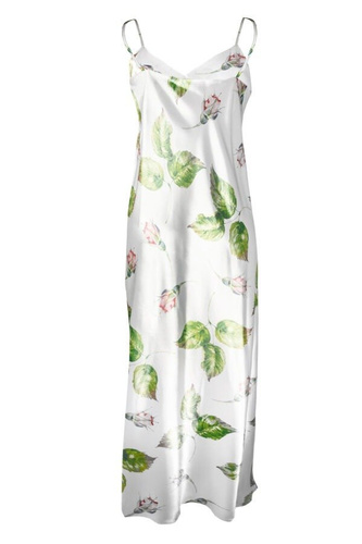 Długa halka satynowa Flowers DKaren - DK-HI 7 biały