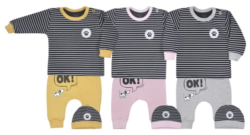 Komplet niemowlęcy 3-częściowy "Piesek" Koala - róż