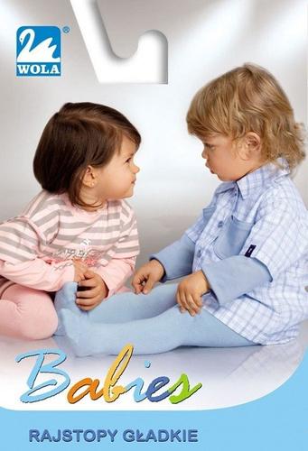 Rajstopy W18.00 Babies bawełniane gładkie - brown coal/odc.szarego