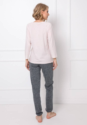 Piżama damska Debbie Long Aruelle - pink/grey