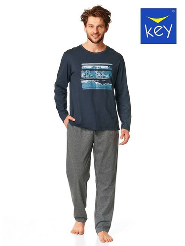  Piżama Męska MNS 038  Key granatowy