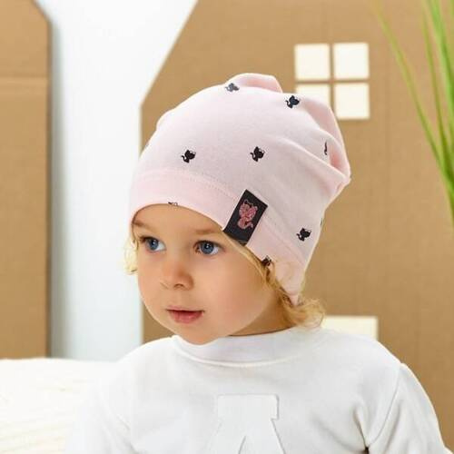 Czapka dla dziewczynki 48-072 AJS mix kolor