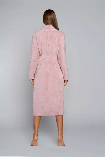 Szlafrok damski Morena Italian Fashion - pudrowy róż