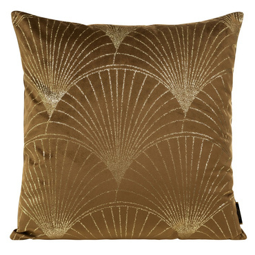 Poszewka dekoracyjna welwetowa Blink 21 liście Eurofirany brązowy