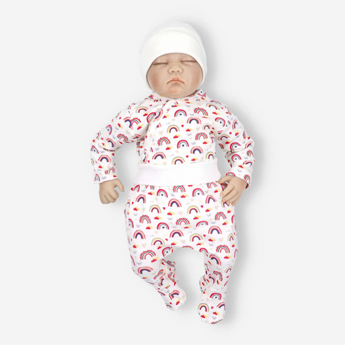 Komplet niemowlęcy z bawełny organicznej Tęcza Nini 