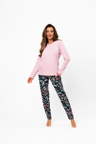 Marisal – elegancka piżama damska z bawełny, długi rękaw i spodnie Italian Fashion