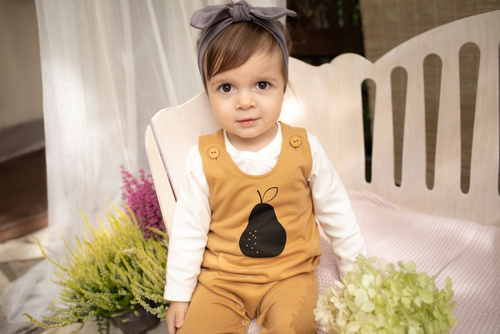 Ogrodniczki niemowlęce Tres Bien Pinokio - żółty