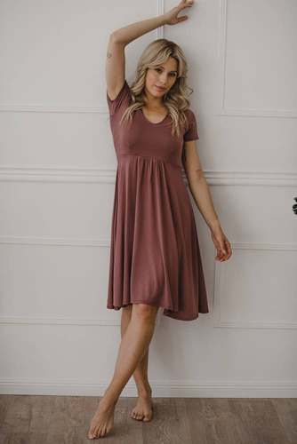 Sukienka ciążowa i do karmienia Mommy Chic Milk&Love rose brown