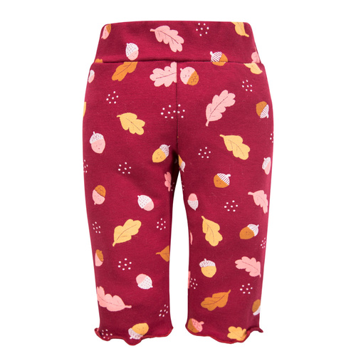 Bawełniane legginsy dziewczęce Fluffy Tails – bordowe, druk