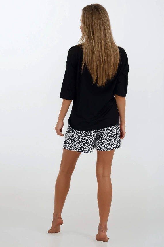 Momenti Per Me piżama damska Wild & Beautiful – wiskoza, szorty, rękaw 3/4
