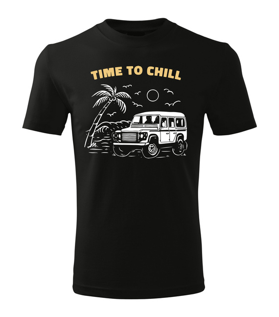 Koszulka męska "WAKACJE – TIME TO CHILL" Moocha czarny