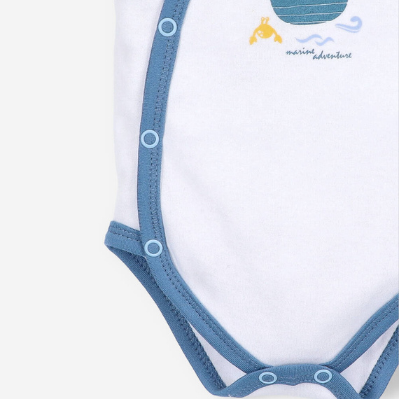 Body kopertowe krótki rękaw z bawełny organicznej Piraci Nini biały