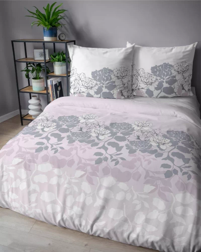 Pościel satynowa kwiaty 5090 A Home Satin Detexpol różowy