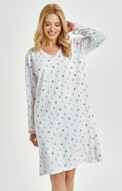 Taro Elodie 3433 – koszula nocna damska bawełniana w kwiatuszki