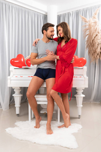 Koszula nocna szerokie ramiączko Samaria Italian Fashion - czerwony