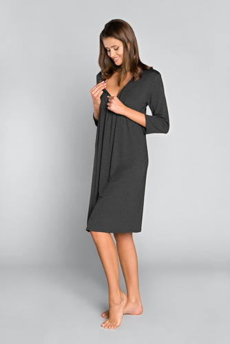 Koszula damska, 3/4 rękaw Sonata Italia Fashion - ciemny melanż/łosoś 